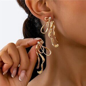 18K Gold-Plated Bow Earrings